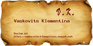 Vaskovits Klementina névjegykártya